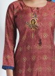 Simple Kurti Set In Maroon Color